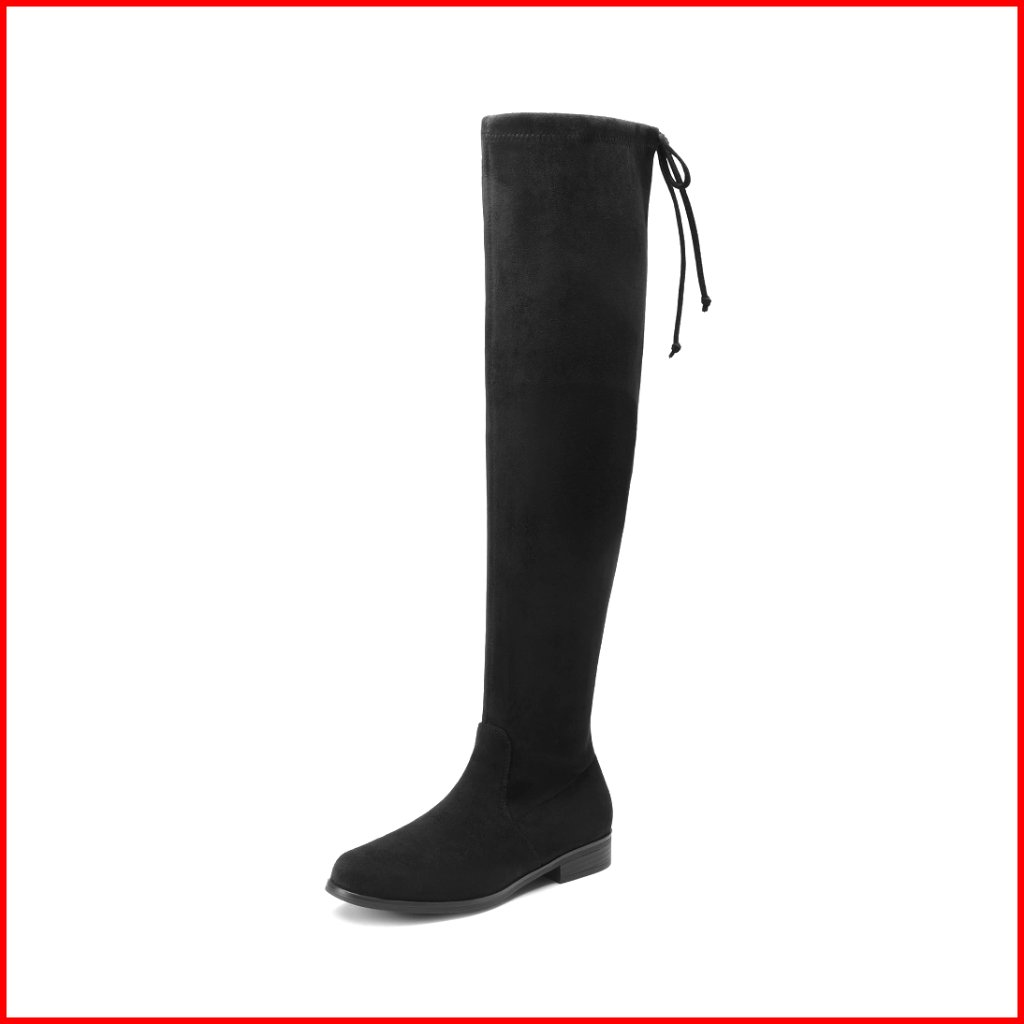 Women's Over The Knee Boots Low Block Heel Stretchy Shaft Casual Fashion